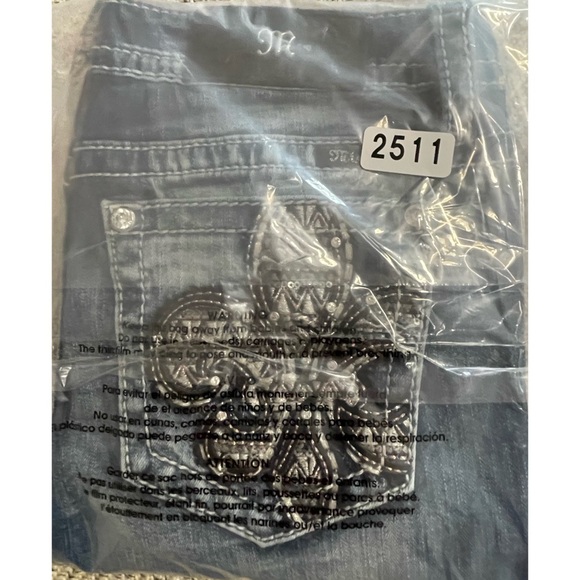 Miss Me Hailey Skinny Embroidered Fleur De Lis Jeans 29x28 Like New - Picture 10 of 11